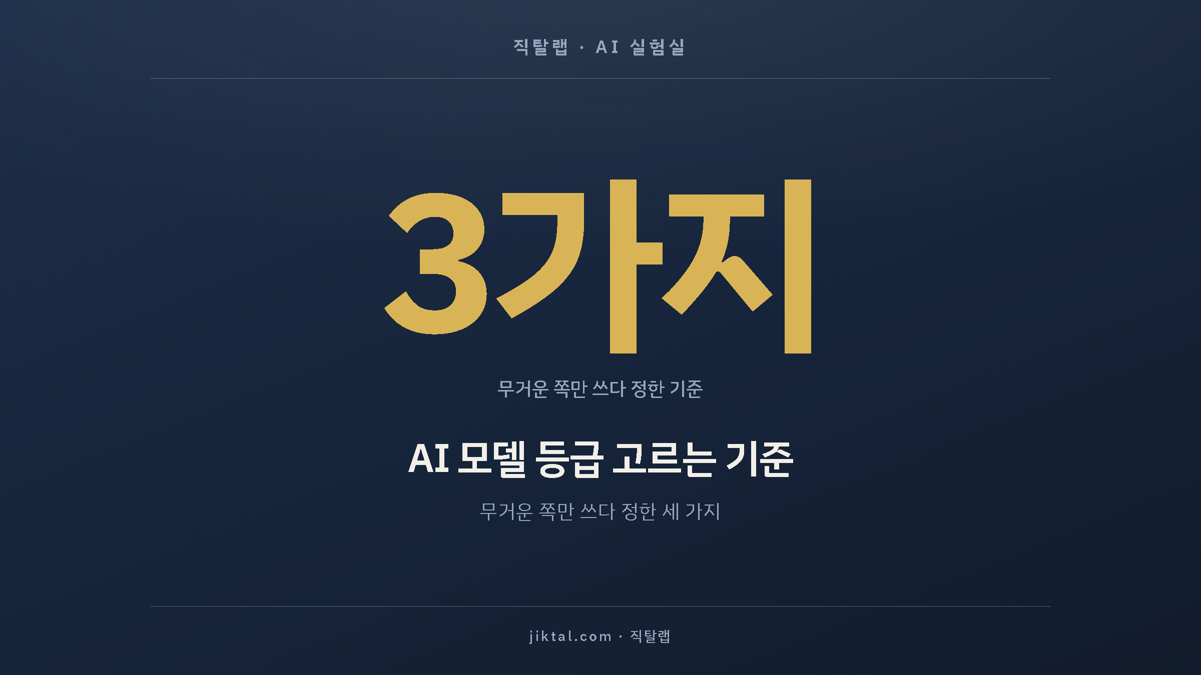 AI 모델 등급 고르는 기준 — 무거운 쪽만 쓰다 정한 세 가지